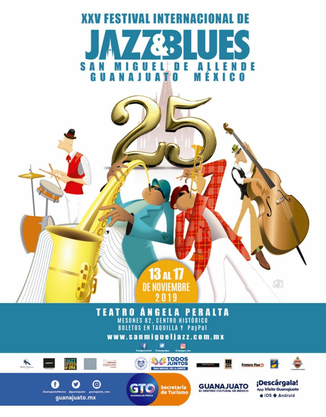 Official Poster of the 25th International Jazz & Blues Festival, San Miguel (2019)